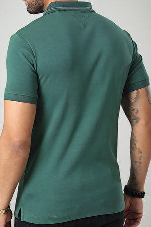 Guess Polo Uomo in cotone con lettering al collo