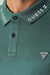 Guess Polo Uomo in cotone con lettering al collo