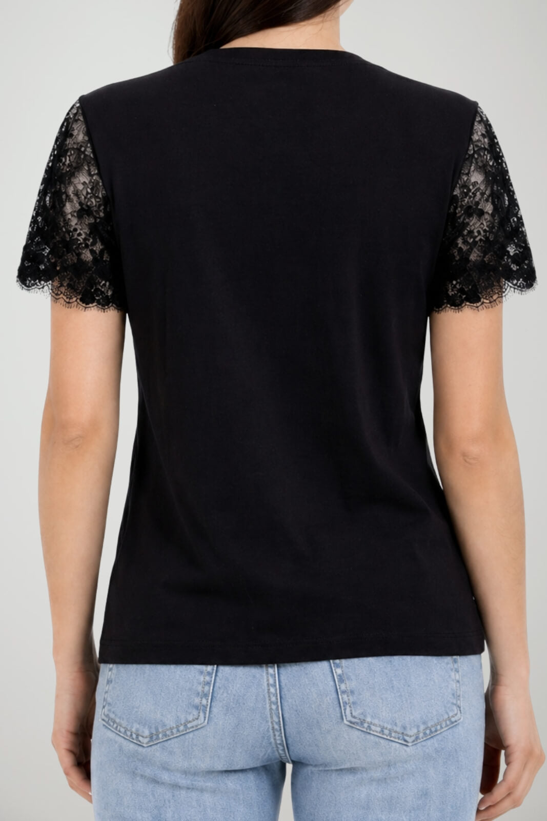 Guess T-shirt Donna con inserto in pizzo
