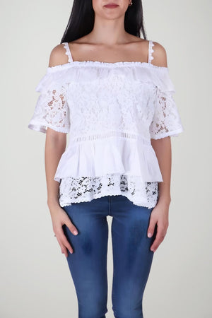Guess Top Donna in pizzo con spalline