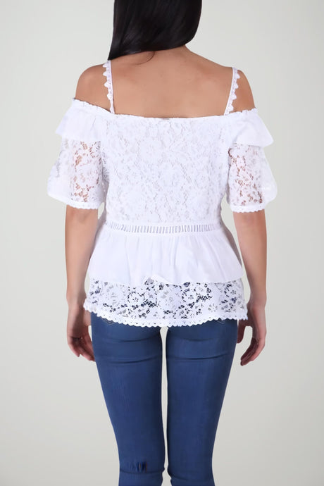 Guess Top Donna in pizzo con spalline