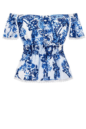 Guess Top Donna traforato stampa all over