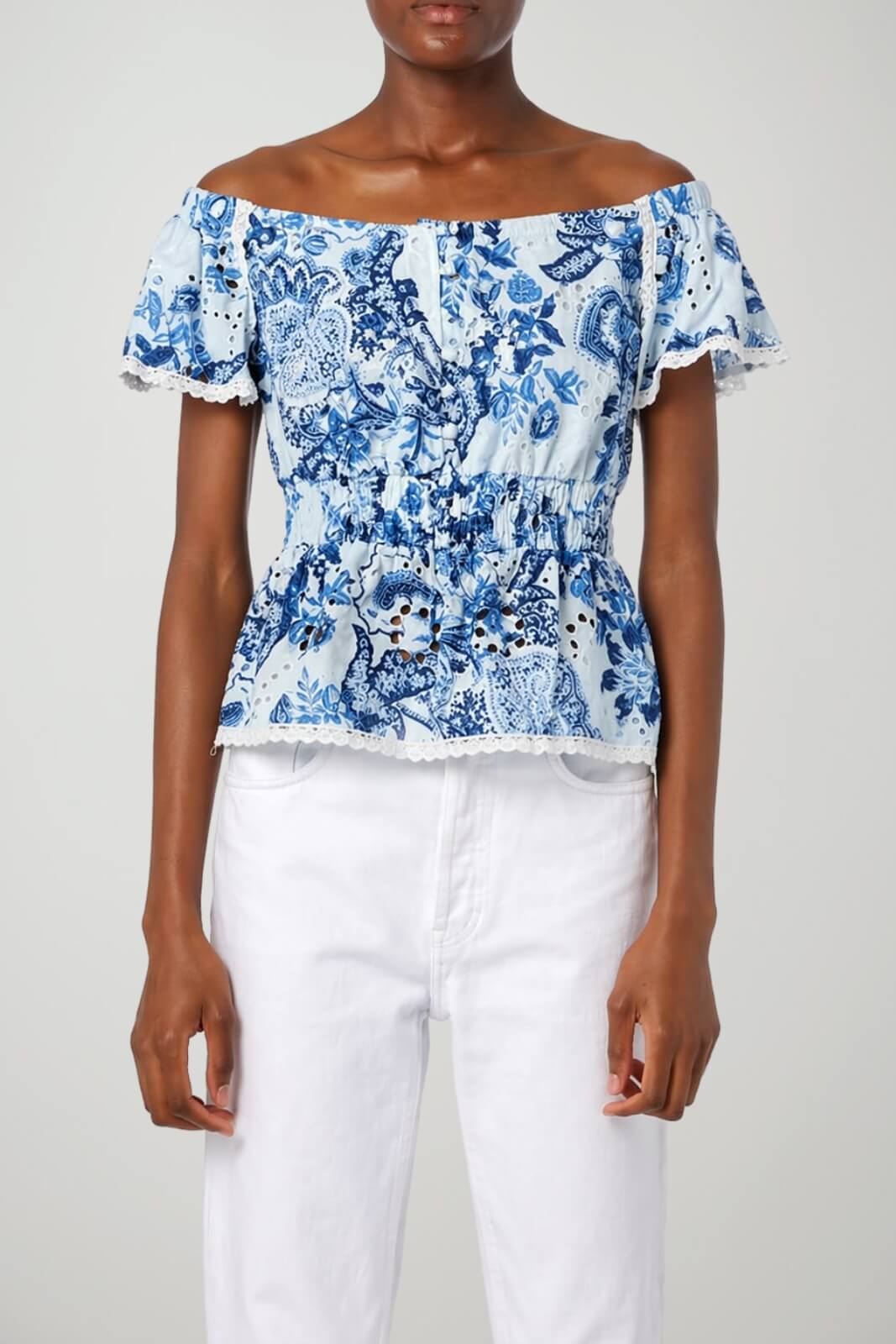 Guess Top Donna traforato stampa all over