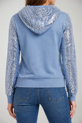 Felpa da donna Guess con cappuccio e paillettes
