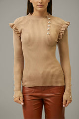 Influencer Women's Turtleneck with Ruffles