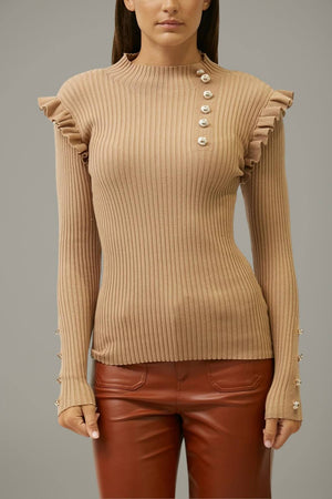 Influencer Women's Turtleneck with Ruffles