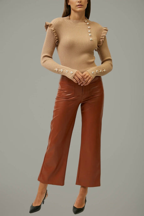 Influencer Women's Turtleneck with Ruffles