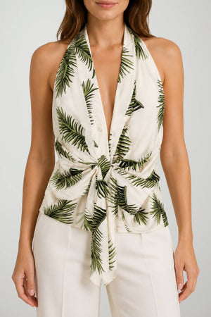 Hanita Top Donna con Stampa Botanica