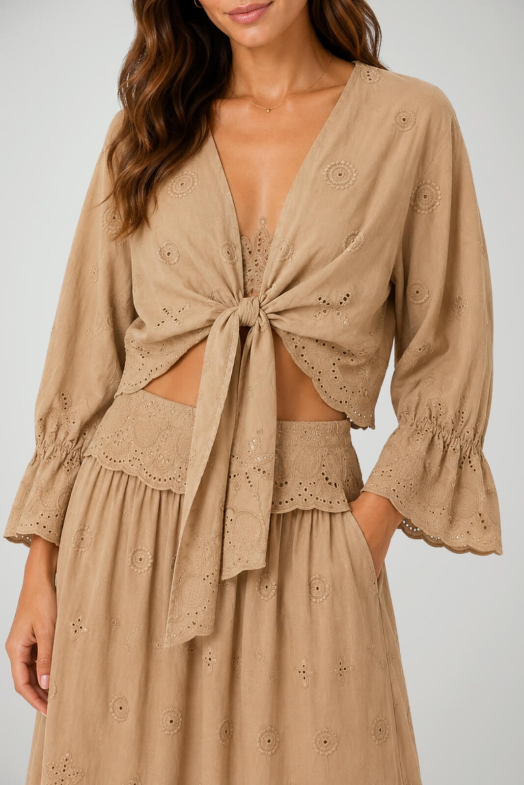 Hanita Top Donna crop traforato