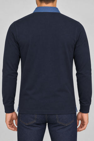 Harmont & Blaine Polo Uomo con collo in denim