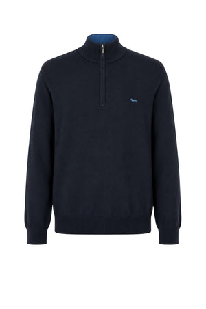 Harmont & Blaine Maglia Uomo con mezza zip e logo a contrasto