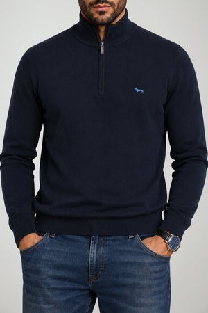 Harmont & Blaine Maglia Uomo con mezza zip e logo a contrasto