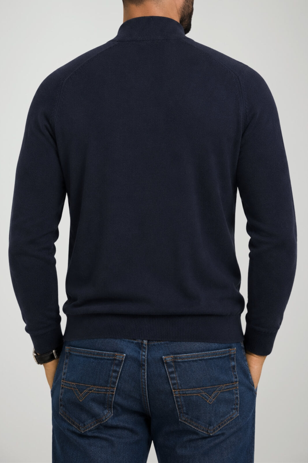 Harmont & Blaine Maglia Uomo con mezza zip e logo a contrasto