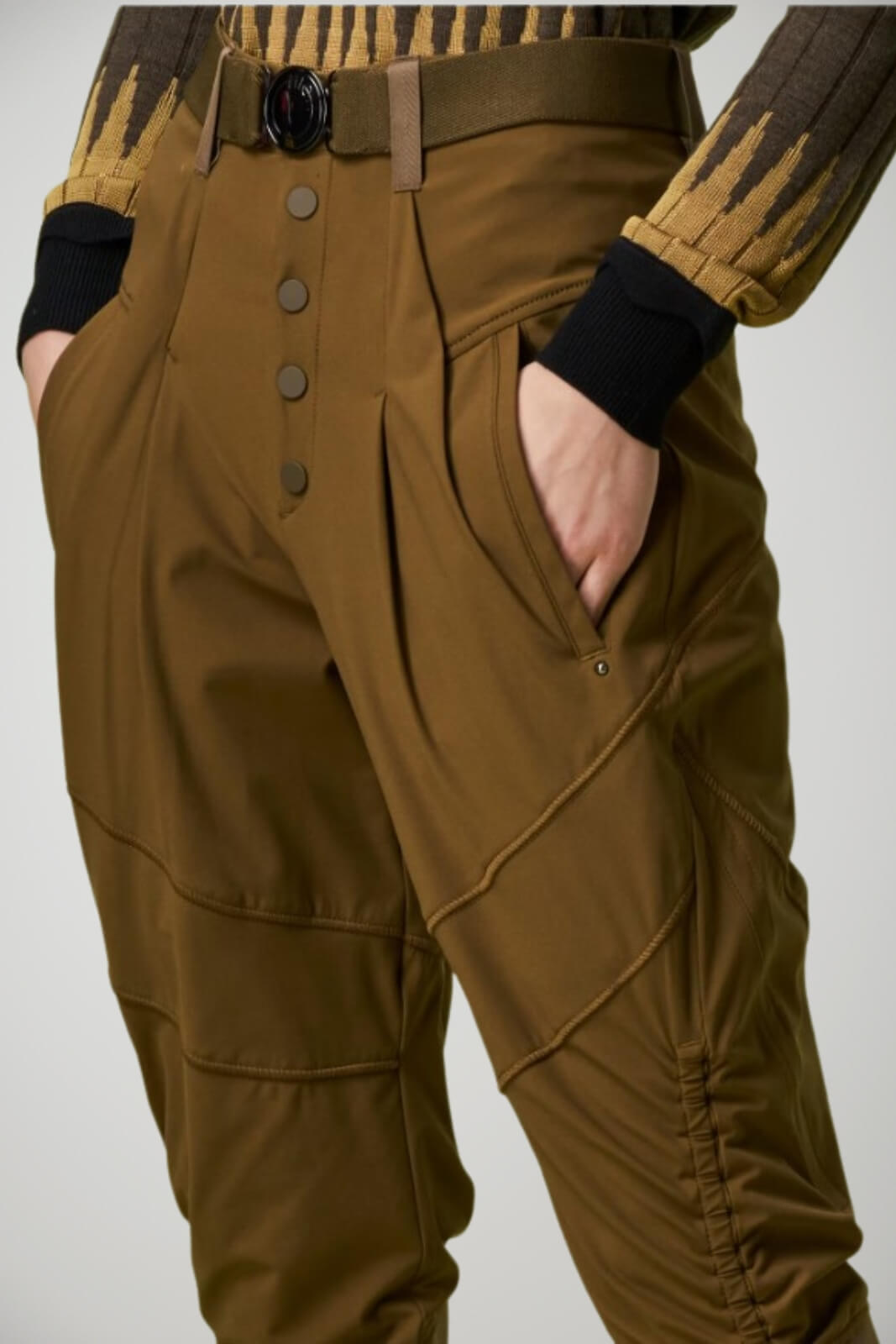 Pantaloni donna High Everyday Couture in jersey con cintura dettaglio