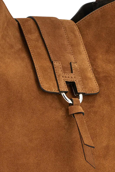 Hogan Borsa Donna Hobo in pelle scamosciata / Beige