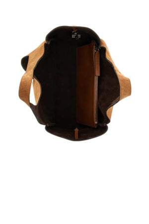 Hogan Borsa Donna Shopping in pelle scamosciata / Beige