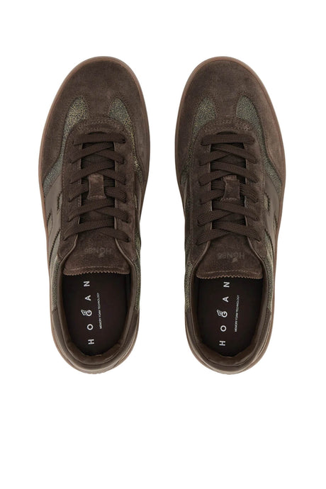 Hogan Sneakers Uomo in camoscio e pelle craquelé