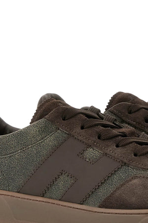 Hogan Sneakers Uomo in camoscio e pelle craquelé