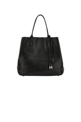 Hogan women's SHOPPING SCRIPT MEDIA bag in black leather