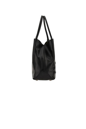 Hogan women's SHOPPING SCRIPT MEDIA bag in black leather