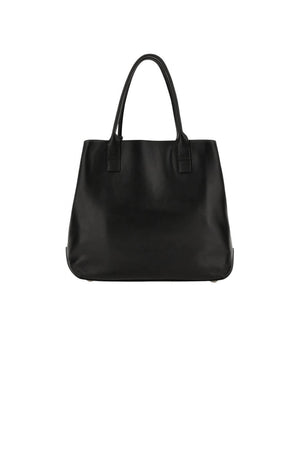 Hogan women's SHOPPING SCRIPT MEDIA bag in black leather