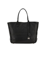 Hogan women's SHOPPING SCRIPT MEDIA bag in black leather