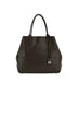 Hogan women's SHOPPING SCRIPT MEDIA bag in brown leather