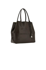 Hogan women's SHOPPING SCRIPT MEDIA bag in brown leather