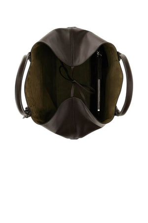Hogan women's SHOPPING SCRIPT MEDIA bag in brown leather