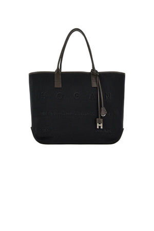 Hogan women's SHOPPING SCRIPT medium black bag