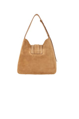 Borsa da donna Hobo Hogan in pelle scamosciata con flap