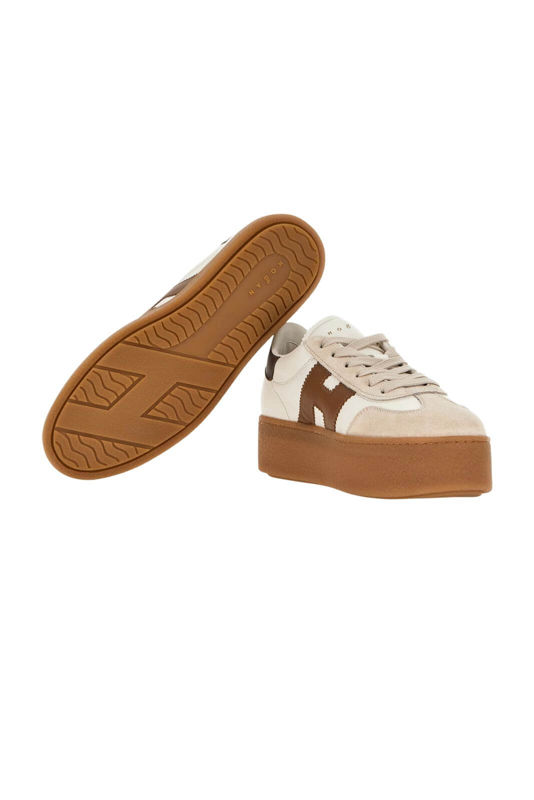 Zapatillas Hogan COOL para mujer en piel color marfil