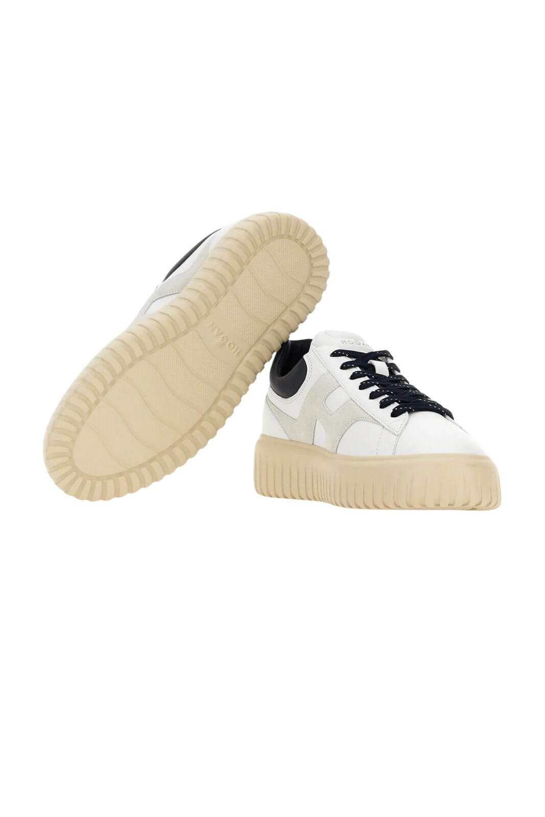 Hogan men's H STRIPES sneakers in white leather