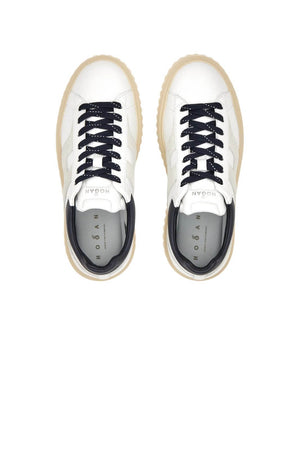 Hogan men's H STRIPES sneakers in white leather