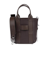 Hogan Borsa donna script in pelle martellata marrone fronte