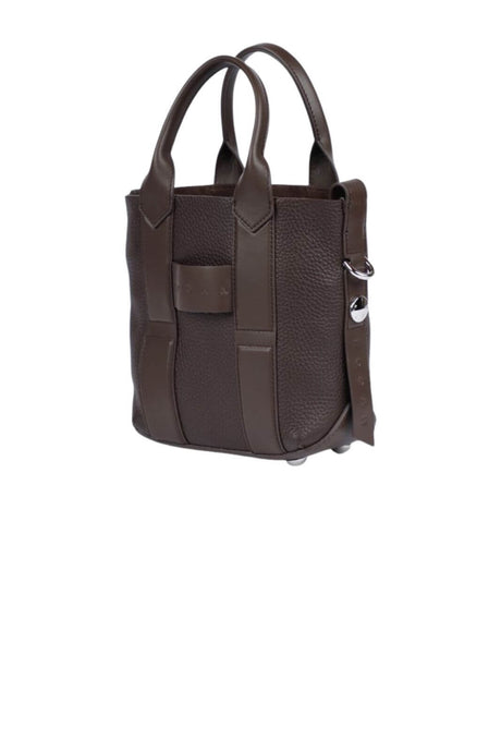 Hogan Borsa donna script in pelle martellata marrone laterale