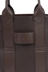 Hogan Borsa donna script in pelle martellata marrone dettaglio