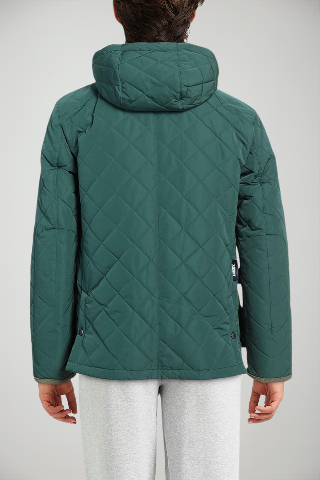 Giubbino da uomo Husky trapuntato con cappuccio retro