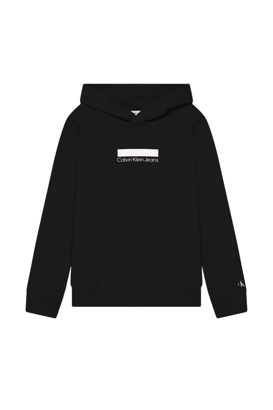 Sudadera infantil Calvin Klein con capucha y logotipo de bloques pequeños