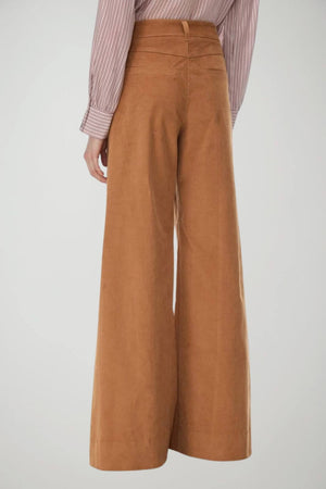 i Blues Pantaloni Donna Wide Leg in velluto / Cammello