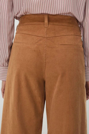 i Blues Pantaloni Donna Wide Leg in velluto / Cammello