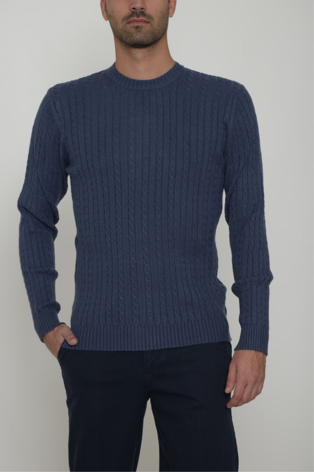 Cashmere Company maglia uomo girocollo a trecce