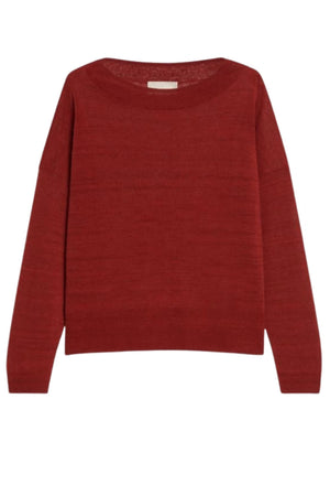 Iblues Maglia Donna scollo a barca misto lino / Bordeaux