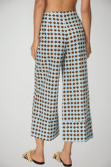 Iblues Pantaloni Donna in misto lino con stampa / Cacao