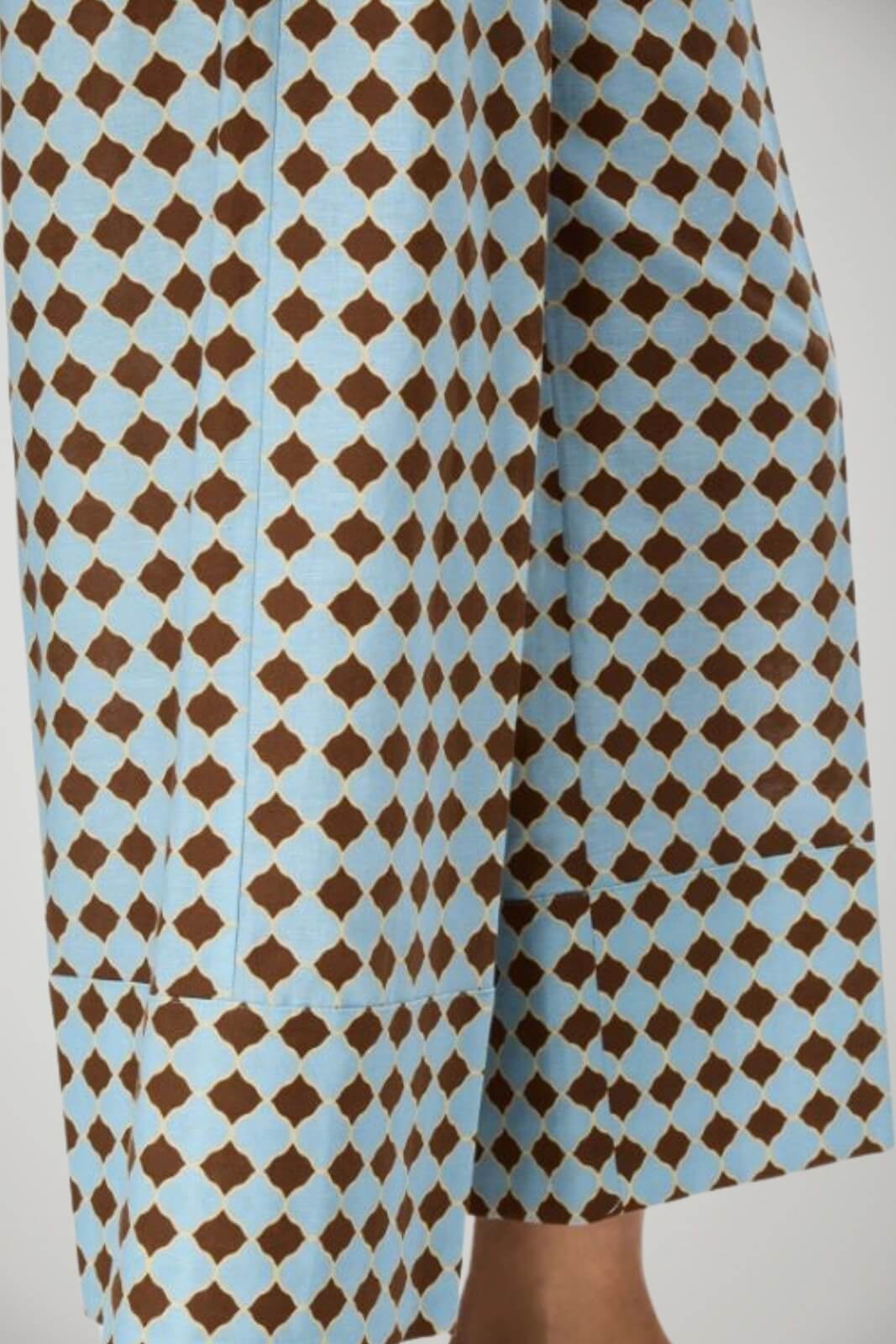 Iblues Pantaloni Donna in misto lino con stampa / Cacao