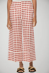 Iblues Pantaloni Donna in misto lino con stampa / Rosso