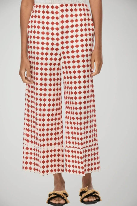 Iblues Pantaloni Donna in misto lino con stampa / Rosso