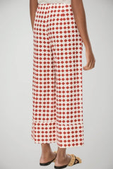 Iblues Pantaloni Donna in misto lino con stampa / Rosso