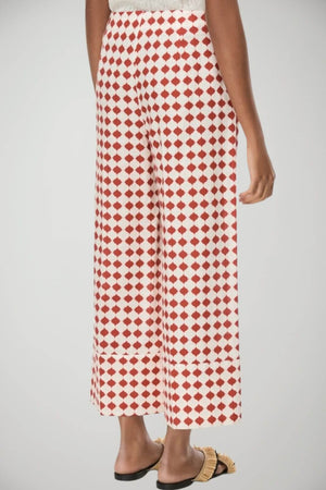Iblues Pantaloni Donna in misto lino con stampa / Rosso