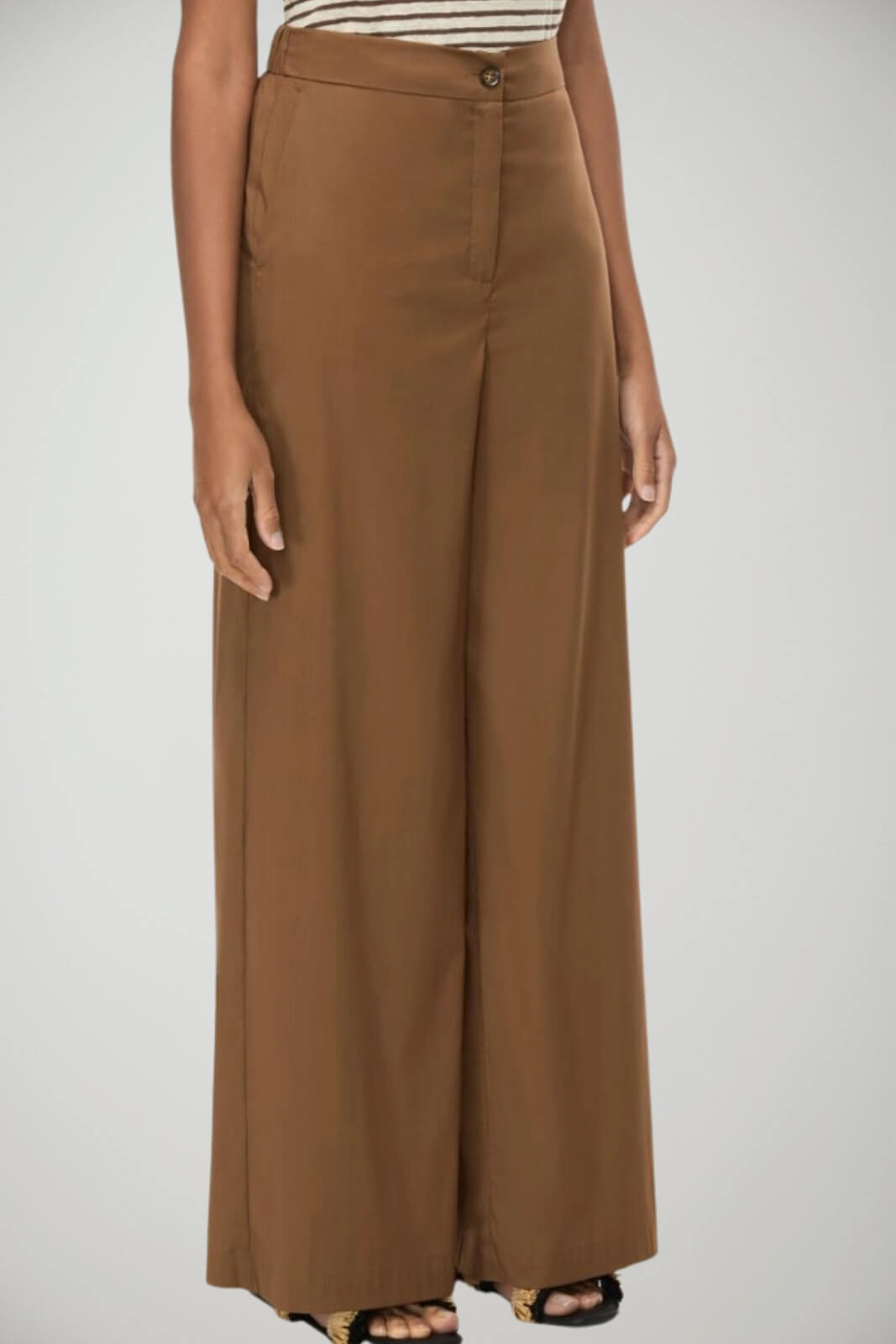 Iblues Pantaloni Donna in popeline wide leg / Biscotto